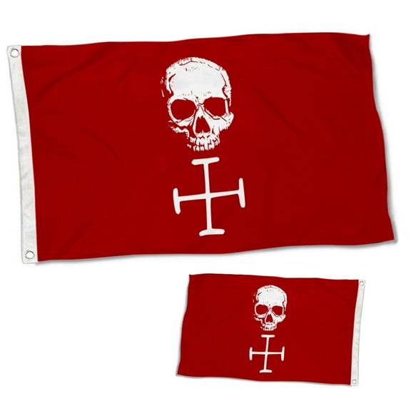 Dutern Double Sided Florida Straits 1822 Pirate Flag Banner 3 Ply with Brass Grommets 12x18 Inch