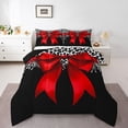 thumbnail image 2 of Erosebridal Ensembles de Literie Nœud Rouge Simple avec Couette, Insert de Couette à Imprimé Léopard, Décor de Chambre Cartoon, Réversible 2 Pcs, 2 of 7