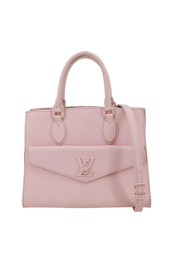 Pre-Owned Louis Vuitton Lockme Tote PM Monochrome Soft Calfskin Leather Tote Bag Pink