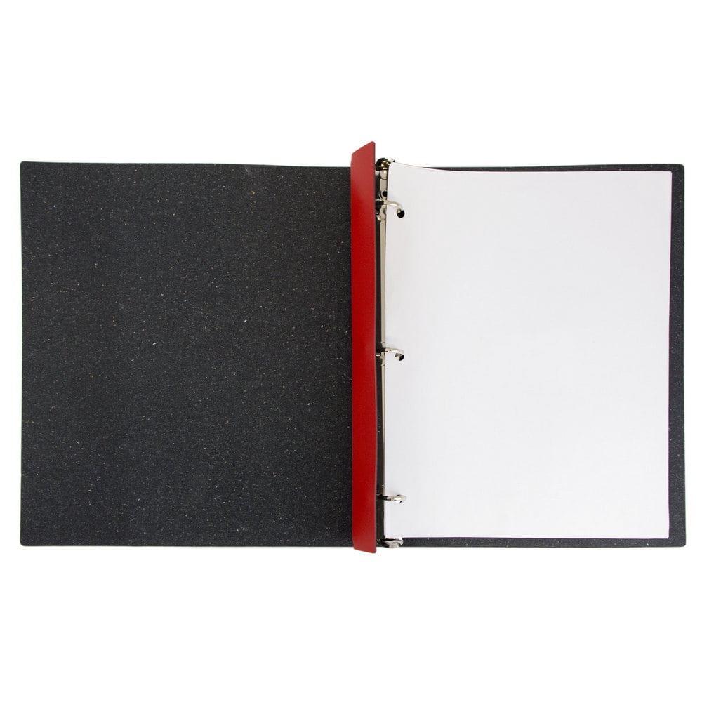 JAM Italian Leather 3/4 in Binder, 3 Metal Rings, 1/Pack, Red
