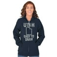 thumbnail image 4 of Utah Easy To Draw Beehive State Unisex Fleece Graphic Zip Up Hoodie Brisco Brands 3X, 4 of 5