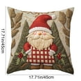thumbnail image 2 of Coollooc Christmas Throw Pillow Covers,17.5''x17.5'' Linen Xmas Deer & Snowman Plaid Cushion Cover Decorative Square Pillowcases with Invisible Zipper for Living Room Sofa Bedroom(C,A), 2 of 7