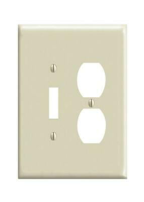 P&S Ivory UNBREAKABLE Toggle Switch Duplex Outlet Nylon Wallplate Cover TP18-I 