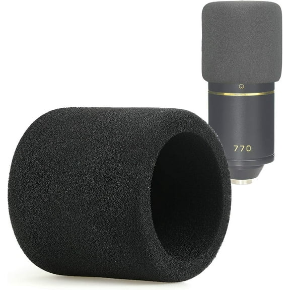 SUNMON Foam Mic Windscreen, Pop Filter Wind Cover fits MXL 770 MXL 990 Condenser Cardioid Microphone