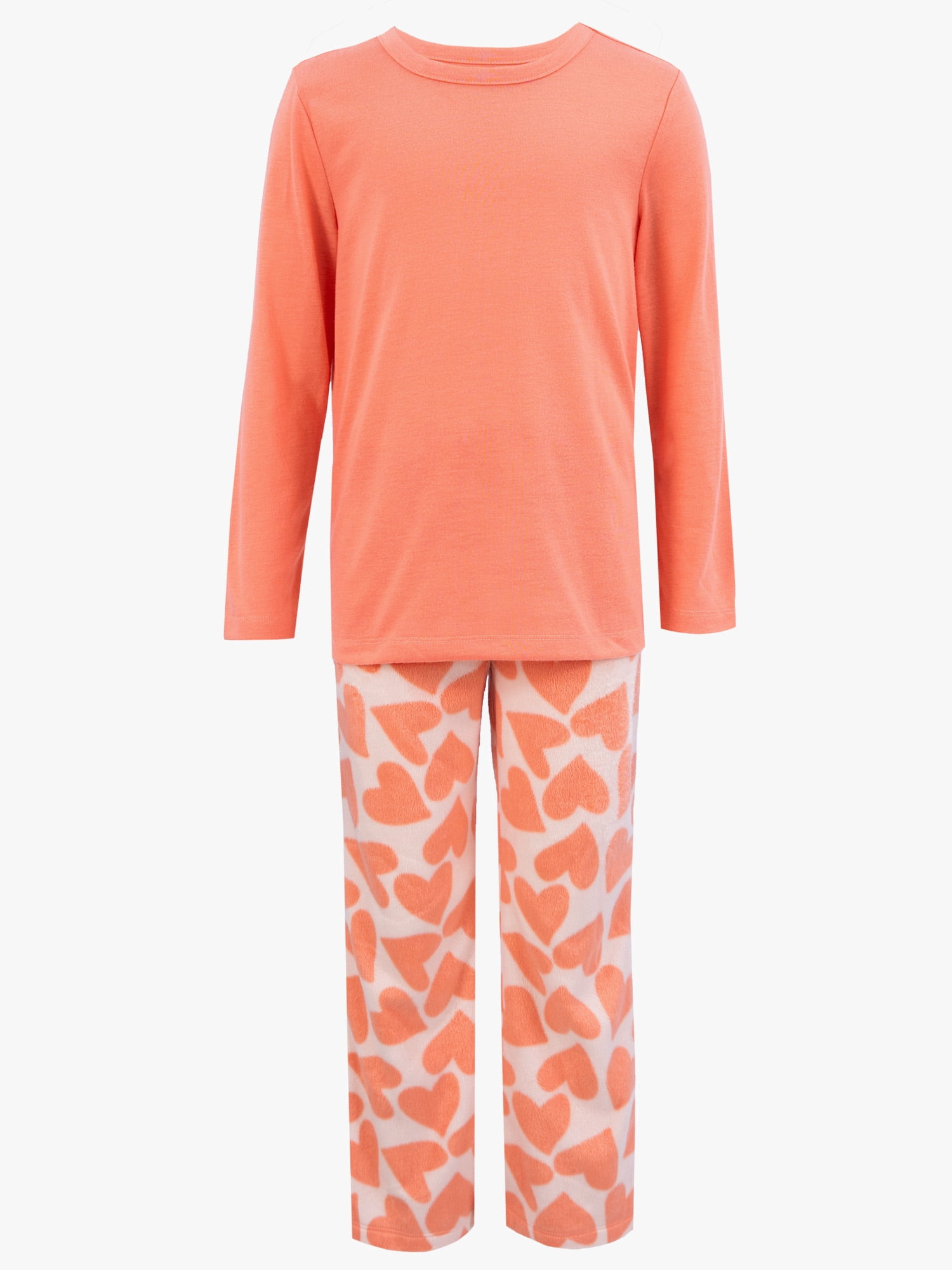 Fruit of the Loom Girl's Long Sleeve Fleece Pajama Set, 2-Piece, Sizes 4-16