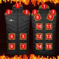 thumbnail image 2 of Bloque de Carga Usb, Cremallera Unisex Doble Control 15 Zona Calefacción Chaqueta de Algodón, Caliente Chaqueta de Vestido para Hombre, 2 of 6