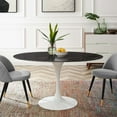 thumbnail image 6 of Modway Lippa 54" Oval Metal & Artificial Marble Dining Table in Black/White, 6 of 6