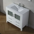 thumbnail image 4 of Dior 36" Single Bath Vanity in Zebra Gray with White Ceramic Top and Integrated Square Sink with Matching Mirror, 4 of 8