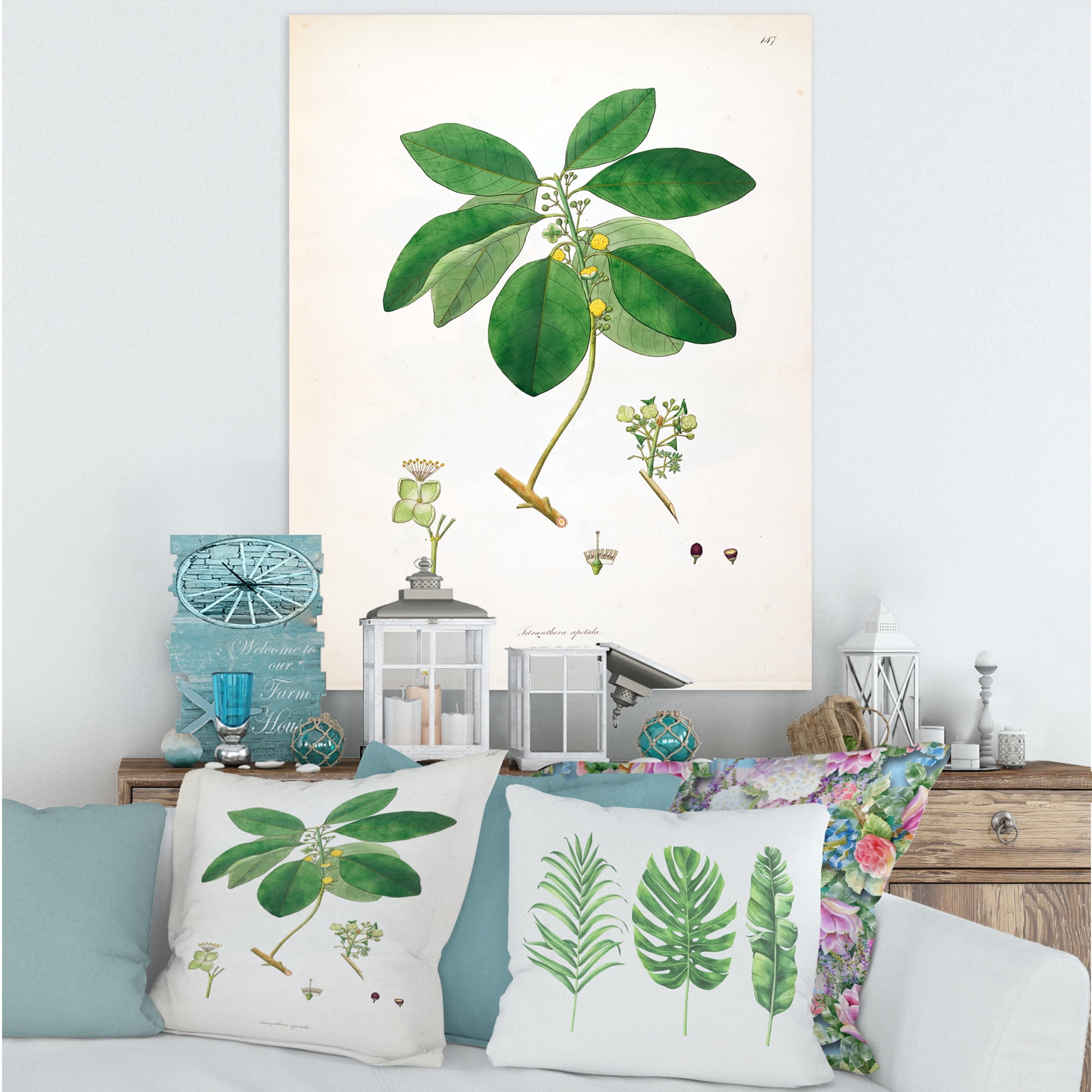 Ancient Botanicals V 8 in x 12 in Painting Canvas Art Print, by Designart