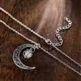 thumbnail image 4 of Glow In The Dark Moon Shape Necklace Hollow Luminous Pendant Jewelry Gift, 4 of 4