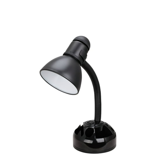 Aspen Creative 40041-1, One-Light Organizer Desk Lamp with Metal Lamp Shade and Rotary Switch, Modern Design in Black, 19" High