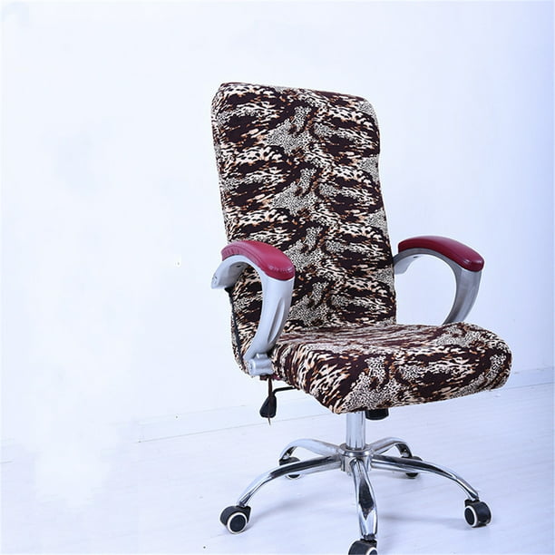 Computer Chair Covers Elastic Spandex, Leopard Print Office Chair Cover