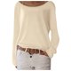 thumbnail image 1 of Top de manga larga de punto liso para mujer - Camiseta básica para combinar con otras prendas, ideal para la oficina o para llevar de forma informal, 1 of 5