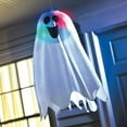 thumbnail image 3 of 2 Pack Halloween Light-Up Hanging Ghost Decoration – 18" x 6" White Fabric Ghost with LED Lights for Indoor & Outdoor Spooky Décor, 3 of 5