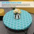 thumbnail image 4 of Fitted Vinyl Table Cloth Cover Elastic Edged Flannel Backed  Waterproof Wipeable Tablecloth for 43”-56”  Tables, 4 of 8