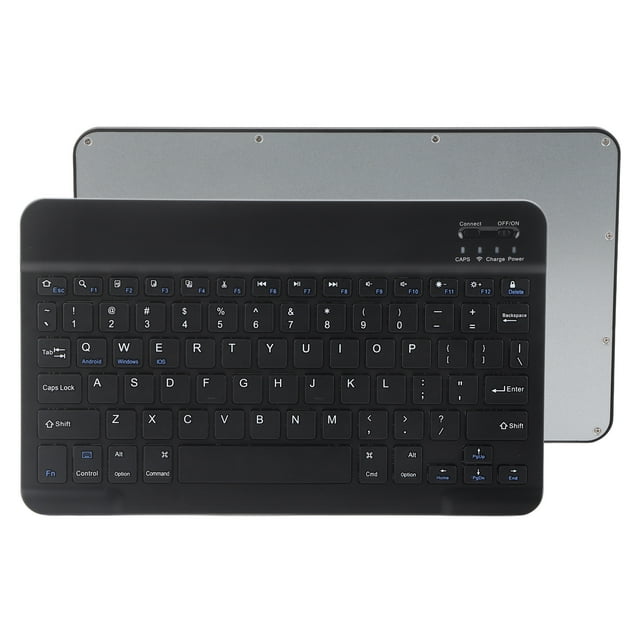 Clavier 10 Pouces, Clavier Ergonomique Étanche et Anti-Poussière Clavier Rétro avec Noir/blanc en Option pour IOS / Android / Windows Noir, Blanc