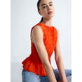 thumbnail image 4 of Free Assembly Women's and Women's Plus Smocked Peplum Sleeveless Cotton Top, Sizes X-4X, 4 of 5