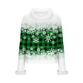 thumbnail image 5 of Womens Ugly Christmas Sweaters Faux Furry Trim Crewneck Rib-Knit Sweatshirts Long Sleeve Holiday Pullover Tops (L, Green), 5 of 7