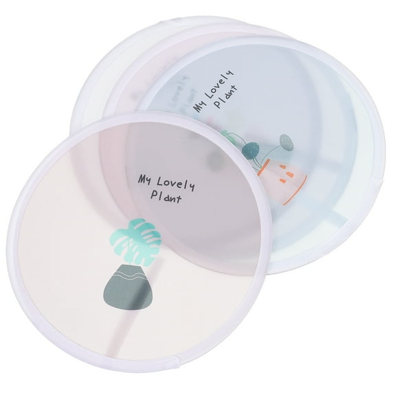 4 Pcs Folding Fan Round Hand Foldable Handheld Circular Retro Performance Fans Travel Student