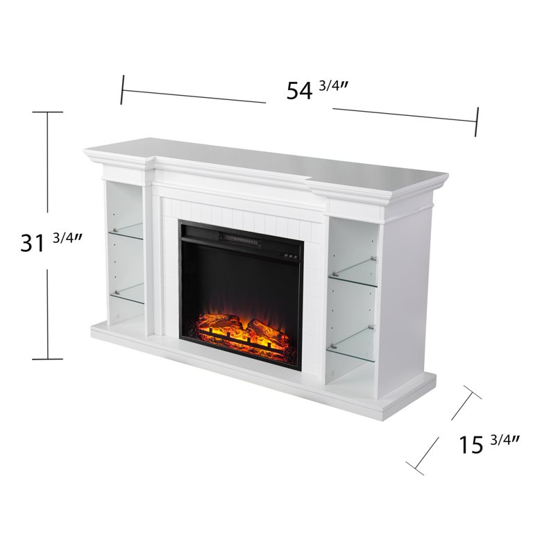 SEI Furniture Henstinger Electric Fireplace with Bookcase 54.75 x 31.75  Freestanding Indoor Electric Fireplaces - Walmart.com