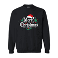thumbnail image 3 of Gildan Merry Christmas with Santa Hat Design Sweatshirt, Men's Black Crewneck Christmas Sweater, L, 3 of 5