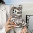 thumbnail image 3 of Compatible with iPhone 14 Pro Max Case for Women Men & Kids, Lovely Plush Case Soft Warm Fluffy Furry Faux Fur Case Protective Case Cover for iPhone 14 Pro Max 6.7 inch, Gray, 3 of 6