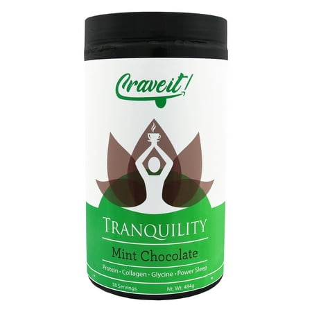 Crave It Tranquility Mint Chocolate Drink Mix – Filled with Power Sleep (mineral complex), L-Glycine, Protein, and Collagen. Wind down and relax with a hot cup of Crave It Tranquility. 1
