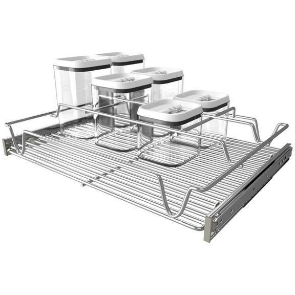 Rev-A-Shelf 5Wcor-18-1 Deluxe 18"W Pull Out Pantry Container Basket Slider - Chrome