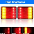 thumbnail image 2 of 2-piece square LED truck trailer stop turn tail brake light waterproof 8-LED-, 2 of 3