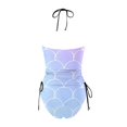 thumbnail image 3 of Women's Fashion Summer Scallop Print Sexy Tie Removable Padding Separate Swimsuit Shorts Bathing Suit Women Boys Swim Shorts 16-18 Long Skirt And Top Set for Girls plus Size Swimsuit for Women Sports, 3 of 4