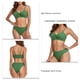 thumbnail image 5 of Traje de baño de 2 piezas para mujer, conjunto de bikini de cintura alta con nudo retorcido transpirable de moda para nadar en la playa, verde S, 5 of 6