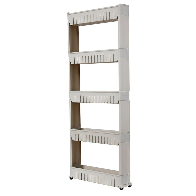  Gap Storage Slim Slide Out Tower Rack Shelf With Wheels For  Laundry, Bathroom & Kitchen,Slide Out Pantry Storage Rack For Narrow Spaces  With Drawers, White (Size : 14 x 45 x