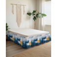 thumbnail image 2 of Blue Yellow Bed Skirt Queen Size 16" Drop Abstract Oil Painting Ruffled Wrap Around Bed Skirts Adjustable Elastic Bedskirt Dust Ruffle for Queen Size Bed, 2 of 7
