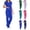 Blue, variant on CHUMUD Scrubs for Women Set Nursing Medical Uniform Short Sleeve V-Neck Top & Straight Leg Cargo Pants with Pockets Stretchy Workwear