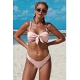 thumbnail image 2 of POGLIP Bikini Nervuré à Bretelles Spaghetti Rose pour Femme, 2 of 6
