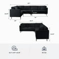 thumbnail image 5 of Puremind L Shaped Sofa, Modern Sectional Couches for Living Room, Oversized 5 Seat Corner Sofa for Living Room/Apartment, Dark Gray, 5 of 5
