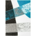 thumbnail image 2 of Well Woven Rami Teal & Grey Abstract Geometric 3D Textured Shag Area Rug 8x10 (7'10" x 10'6"), 2 of 7
