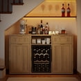 thumbnail image 3 of HARIPUL Coffee Bar Cabinet with Mini Fridge Space, Liquor Bar Wine Bar Cabinet with Hidden Drawer, Buffet Sideboard for Living Room, Kitchen, Dining Room, 3 of 9