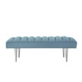 thumbnail image 2 of Nicole Miller  Posh Living Darian Velvet Bench, Blue & Chrome, 2 of 10