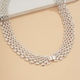 thumbnail image 4 of Collar de cadena vacía gruesa punk hip-hop, plata 44cm, gargantilla de eslabones anchos estrangulados, joyería personalizada para mujer JM, 4 of 5