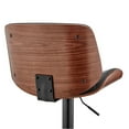 thumbnail image 6 of Armen Living Indoor Brock Adjustable Black Faux Leather and Walnut Wood Bar Stool with Black Base, 6 of 11