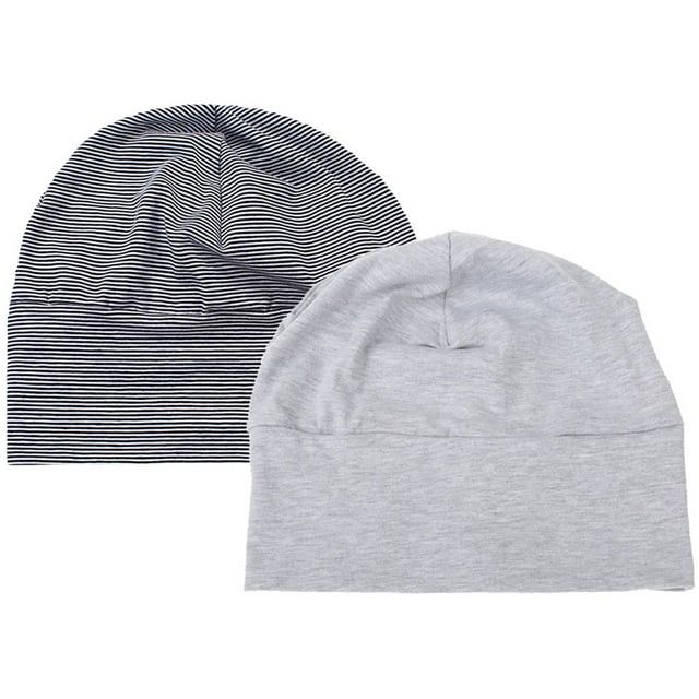 Sleep Hats Head Eye Bufandas Quimioterapia Alopecia Caps 2 Unids / pieza - Gris + NegroBlanco, unico - Gris + NegroBlanco, unico Gris+raya BLESIY Gorro de dormir unisex de algodón suave