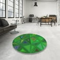 thumbnail image 4 of Ahgly Company Machine Washable Indoor Square Transitional Neon Green Area Rugs, 5' Square, 4 of 7