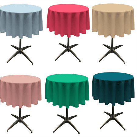 

Round Table Cloth Oil-Proof Spill-Proof and Water Resistance Polyester Poplin Tablecloth Decorative Fabric Circular Table Cover for Outdoor and Indoor Use