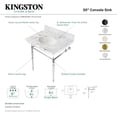 thumbnail image 4 of Kingston Brass KVPB3022M86 Edwardian 30" Carrara Marble Console Sink with Brass Legs (8-Inch, 3-Hole), Carrara Marble White/Polished Nickel, 4 of 5