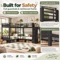 thumbnail image 6 of DTTRA Quad Twin Metal Bunk Bed Frame for 4 Sleepers, Built-In Wardrobe, Open Shelves and 5 Fabric Drawers, Black, 6 of 8
