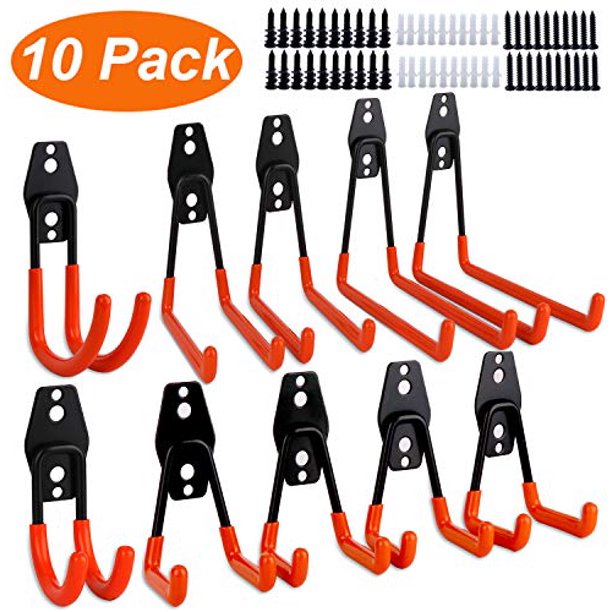 Dirza Steel Garage Storage Utility Double Hooks, Heavy Duty U Hooks