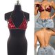 thumbnail image 2 of Women Glitter Red Heart Sequins Crop Top Halter Sexy V-Neck Backless Party Nightclub Hollow-Out Bikinis Bras Body Chain, 2 of 4