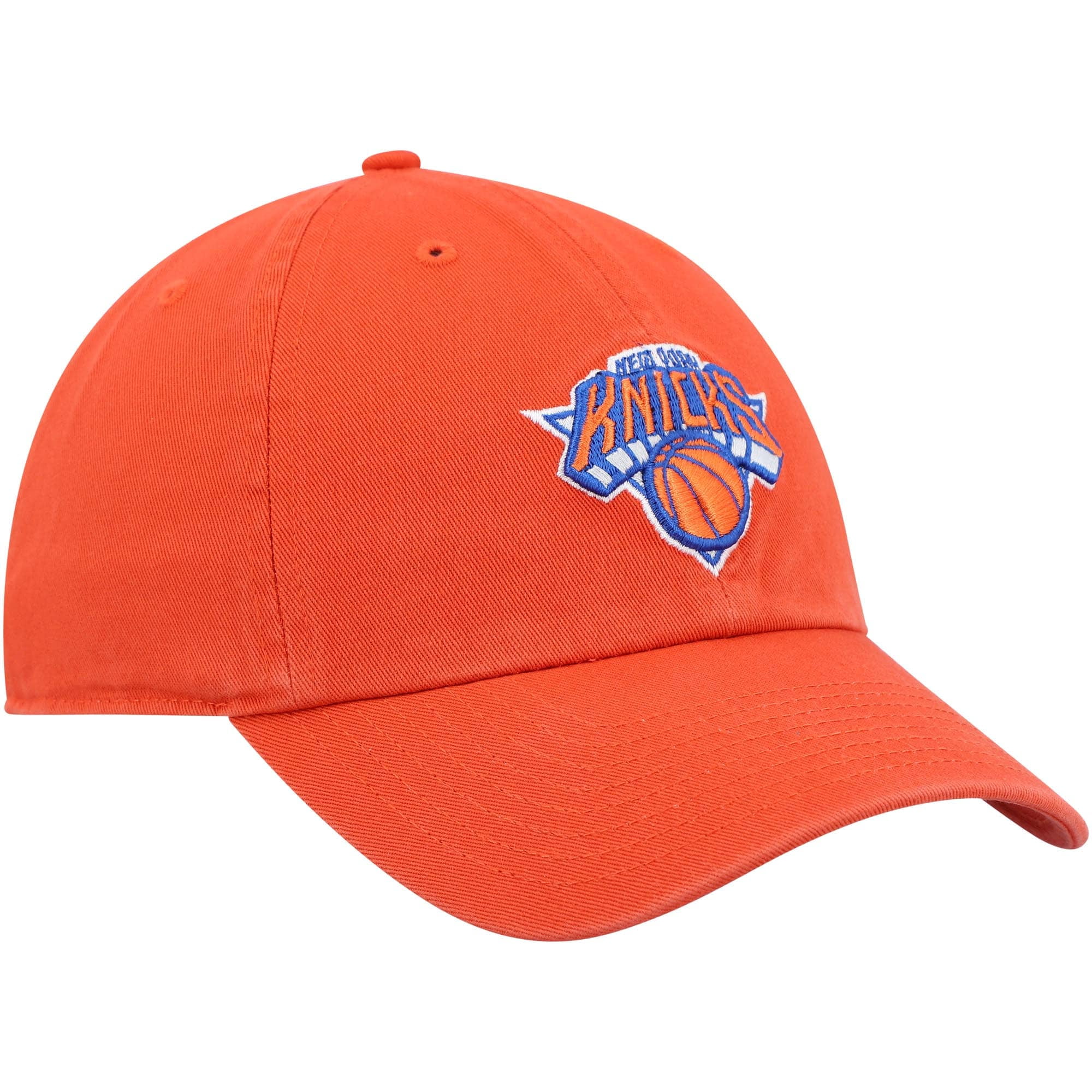 Men's '47  Orange New York Knicks Core Logo Clean Up Adjustable Hat