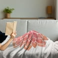 thumbnail image 3 of Floral Soft Flannel Fleece Throw Blanket, Lotus Flower Illustration Japanese East Blossom Art, Cozy Plush for Indoor and Outdoor Use, 50" x 70", Coral White and Salmon, by Ambesonne, 3 of 5